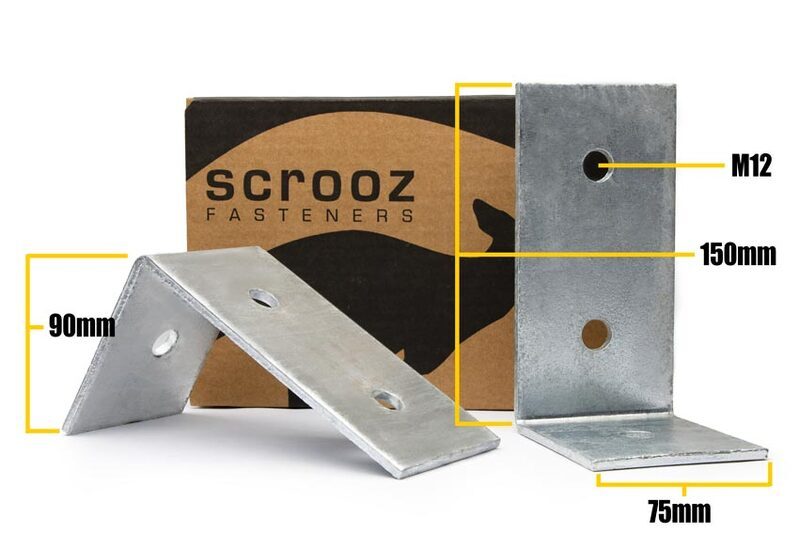 Angle Bracket M12 - 90x150x75x5mm Box 10