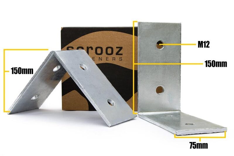 Angle Bracket M12 - 150x150x75x6mm Box 10