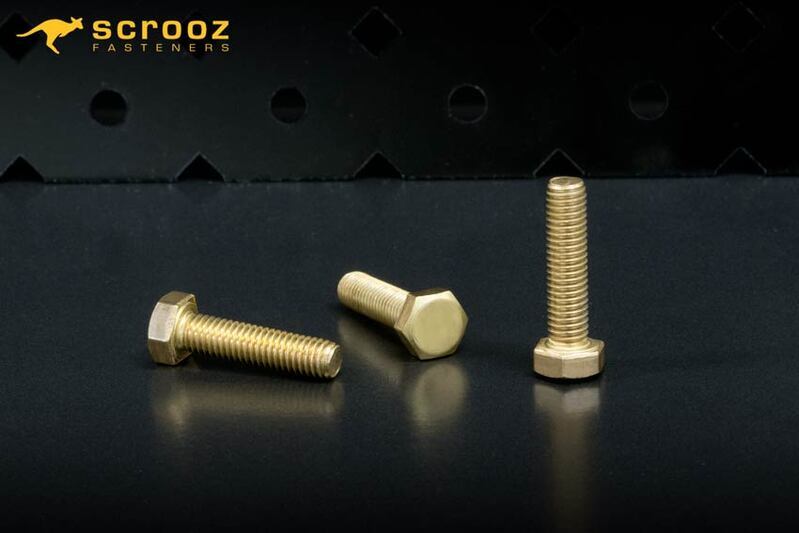 M5 x 16mm Brass Hex Bolt Full Thread Carton 400