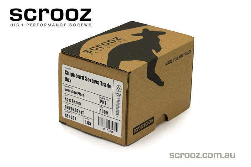 Chipboard Screws PH2 8g x 51mm YZP Carton 2000