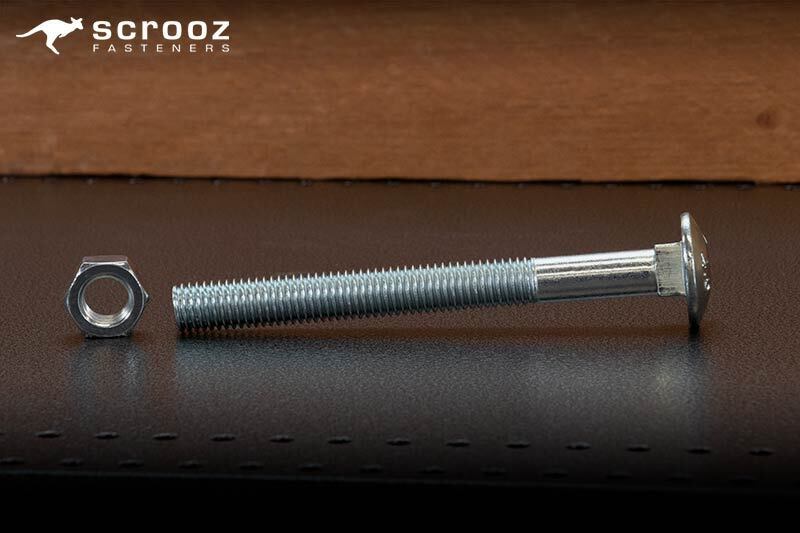 M12 x 100mm Coach Bolts & Nuts Zinc Box 50