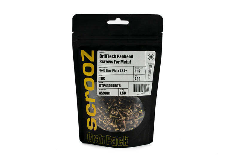 8g x 12mm Panhead Metal Tech Gold Zinc Pack 100