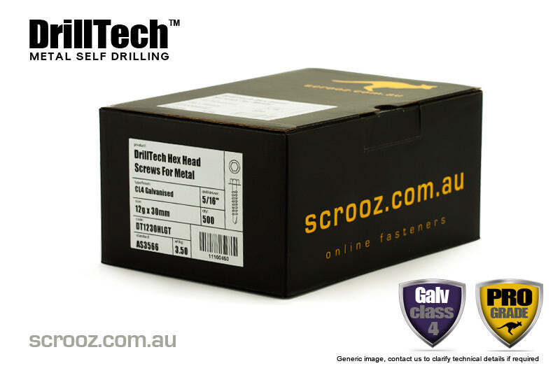 10g x 25mm Hex Metal Tech Screws CL4 Carton 2000