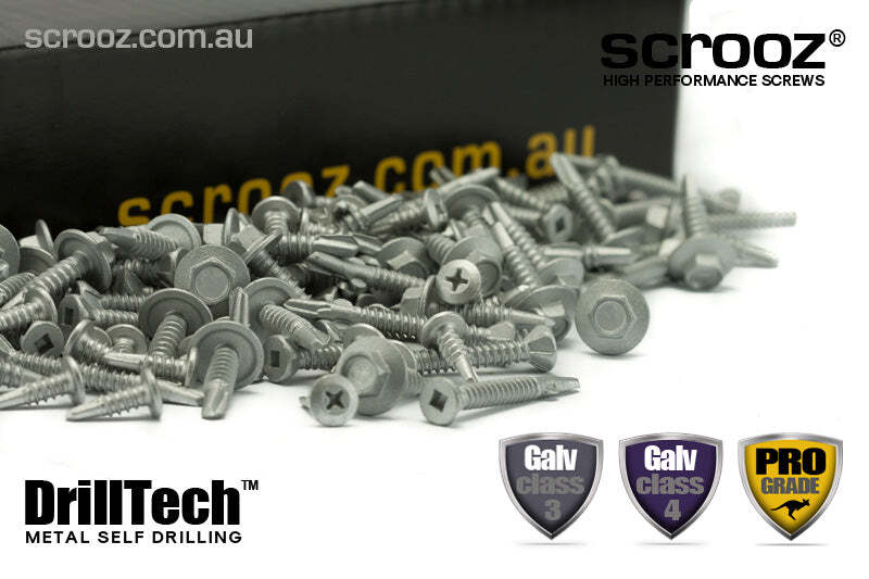 12G X 25MM HEX METAL TECH SCREWS CL4 Carton 1000