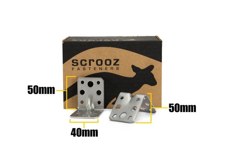 HD Angle Bracket Stainless 50x50x40 x 2mm Box 40