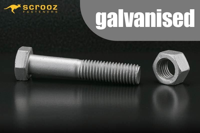 M8 x 130mm Hex Bolts & Nuts GAL Box of 50