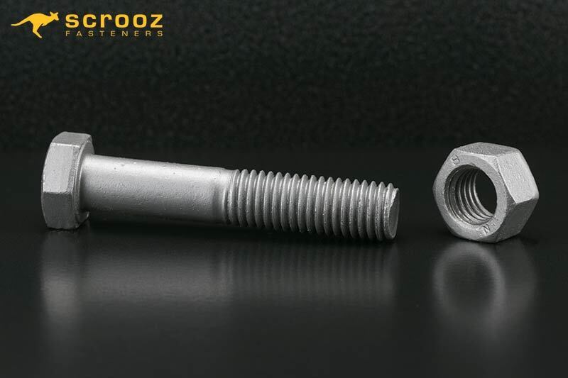 M16 x 150mm Hex Bolts & Nuts GAL Carton 100