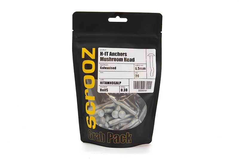 H-IT Anchors MSH Galv 6.5 x 75mm Pack 20