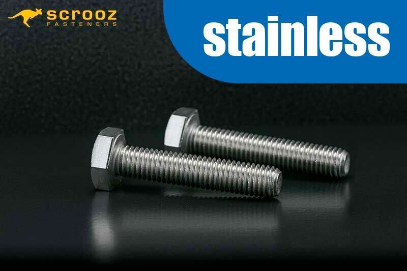 M12 x 30mm Hex Bolts Full Thread 304 Box 50