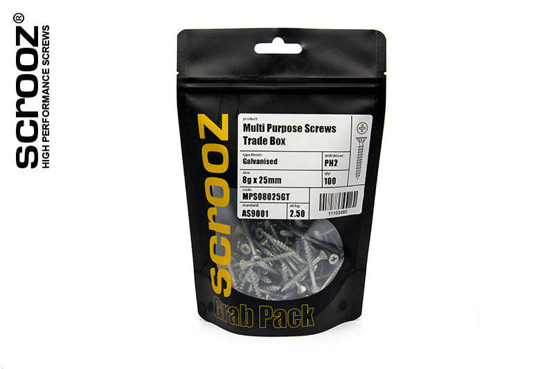 Multi Purpose Gal Screws 8g x 57mm Grab Pack 100