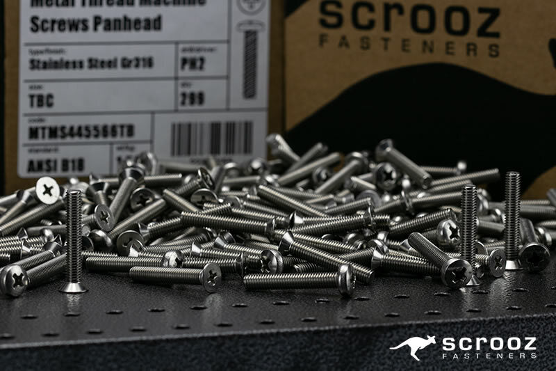 M4 x 75mm machine screws csk zinc ctn 1000
