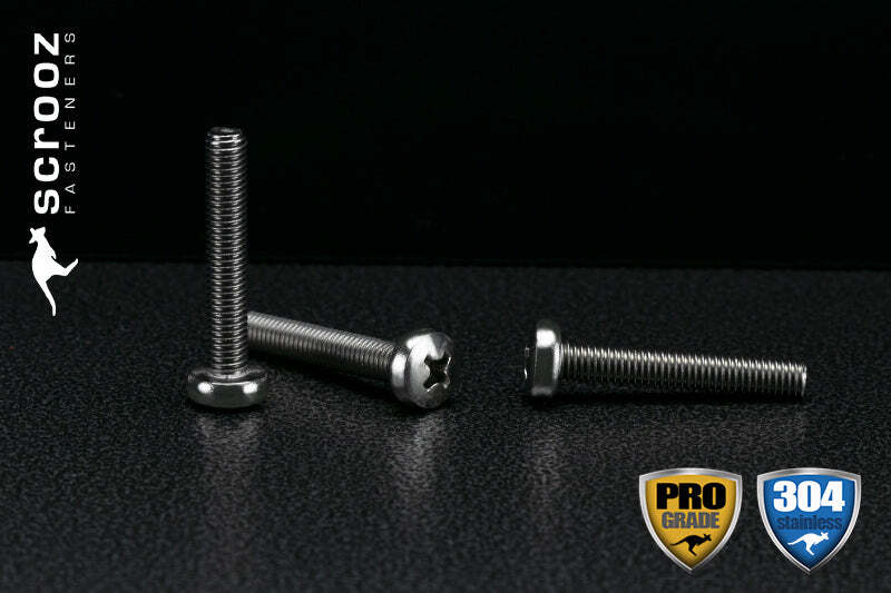 M4 x 25mm Machine screws Pan Head 304 Ctn 1000