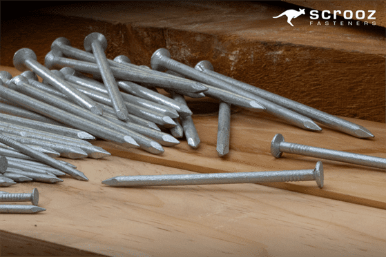 50 x 2.8mm Flat Head Nails Galvanised 5kg Tub
