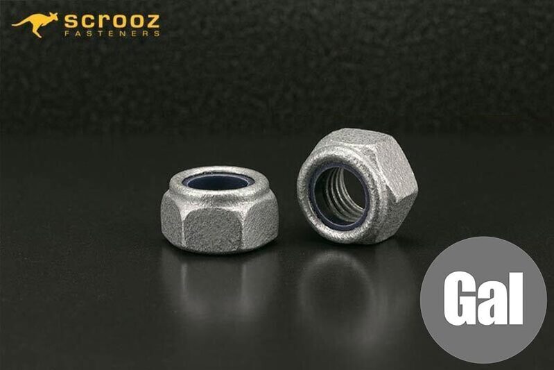 M6 hex nuts grade 8 galvanised grab pack 100