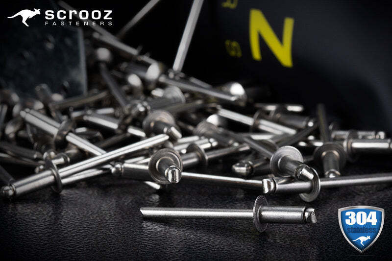 #53 dome head rivet 4 x 8.9mm GR304 box 500