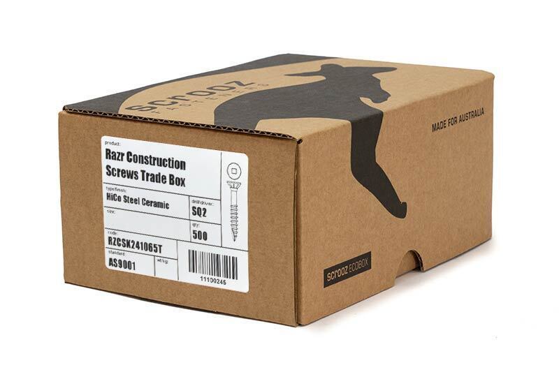 10g x 75mm Razr Construction Screws box of 500