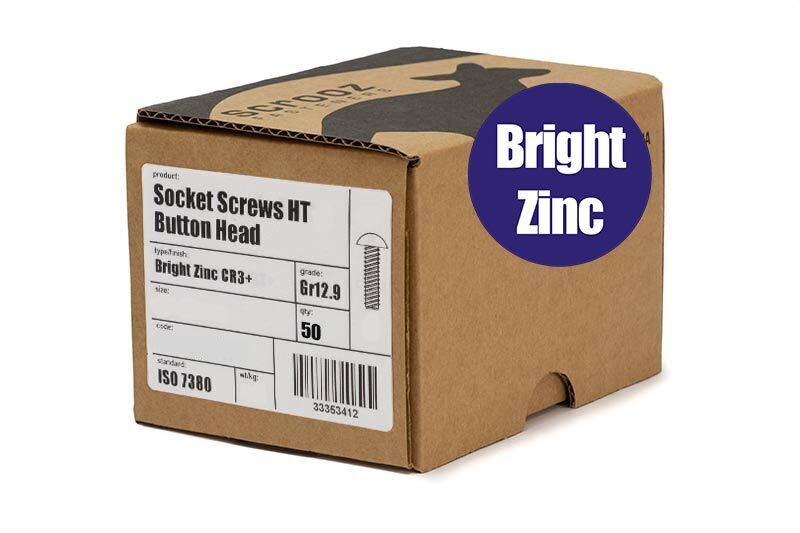M8 X 70 Button Socket Screws HT BZP Trade Box 50