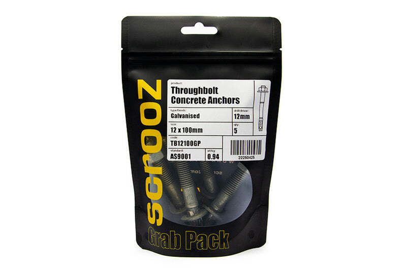 Through Bolts Galvanised 16 x 105mm grab pack 5