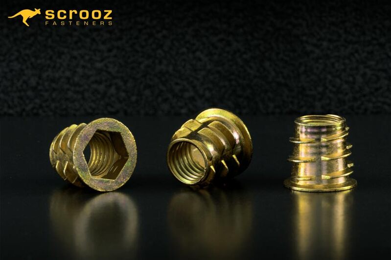 Timber Insert Nuts M10 x 15mm Zinc Box 100