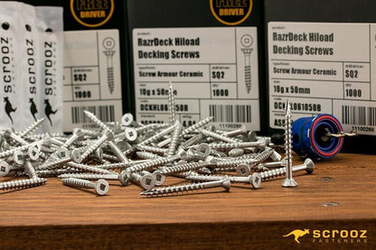 2000pc 10g x 50mm Highload Ceramic Decking Screws Bulk Pack