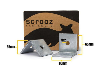 Angle Bracket M12 - 65x65x65x5mm Box 25