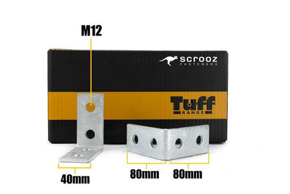 Angle Bracket M12 - 80x80x40x5mm Box 25