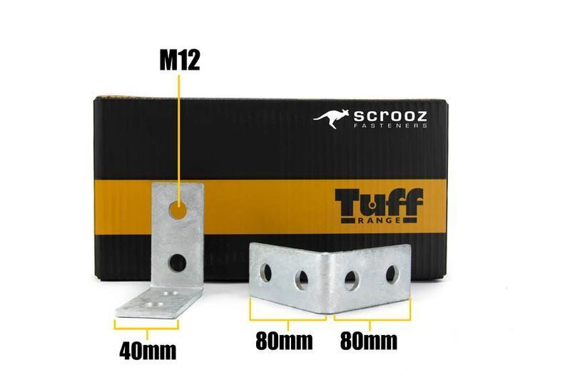 Angle Bracket M12 - 80x80x40x5mm Carton 100