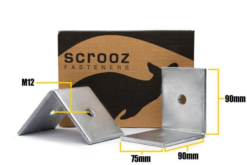Angle Bracket M12 - 90x90x75x5mm Carton 40