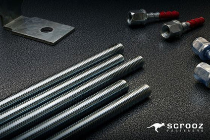 M12 x 1m Allthread Rod Bright Zinc Gr4.6 Box 10