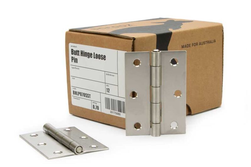 Butt Hinge Loose Pin Satin 304SS 85x60 Box 12