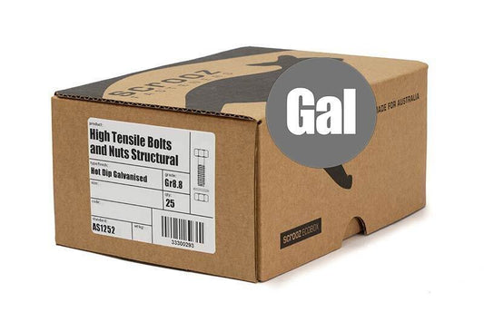 M16 x 50mm Structural Bolts GAL Trade Box of 25