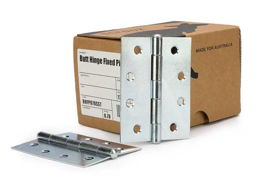 Butt Hinge Fixed Pin Zinc 100x75 Box 12