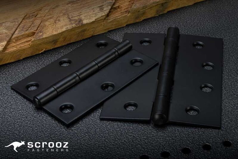 Butt Hinge Fixed Pin Matte Black 100x75 Box 12