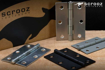 Butt Hinge Fixed Pin Matte Black 100x75 CTN 48