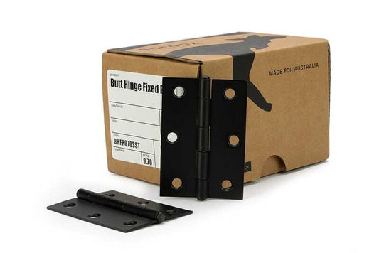 Butt Hinge Fixed Pin Matte Black 85x60 Box 12