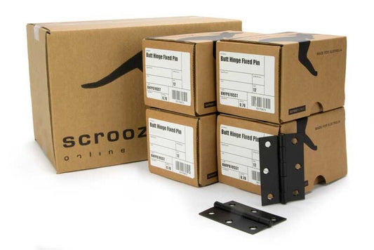 Butt Hinge Fixed Pin Matte Black 85x60 CTN 48