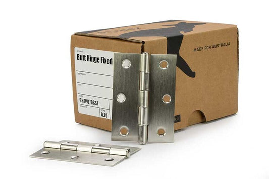 Butt Hinge Fixed Pin Satin 304SS 85x60 Box 12