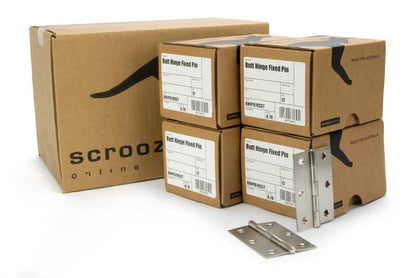 Butt Hinge Fixed Pin Satin 304SS 85x60 CTN 48