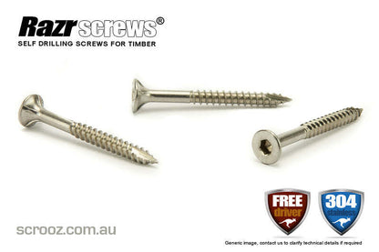 14g x 50mm Batten Screws Gr304 Stainless box 250