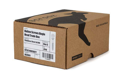 14g x 75mm Batten Screws Gr304 Stainless box 250