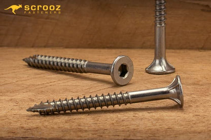 14g x 100mm Batten Screws Gr304 Stainless pack 25