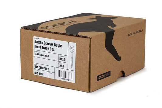 14g x 100mm Bugle Batten Screws GAL box of 250