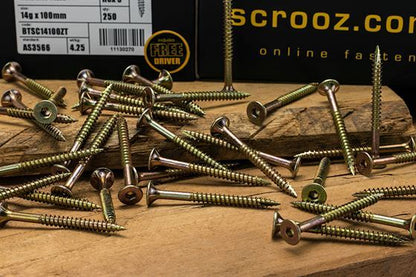 14g x 100mm Bugle Batten Screws Zinc box of 250