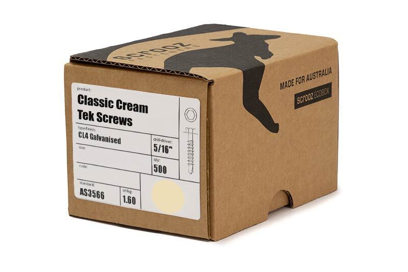 Classic Cream 10g x 25mm Tek Screws Box 500