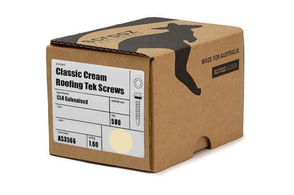 Classic Cream 14 x 55mm Roof Tek Screw C5 Box 500