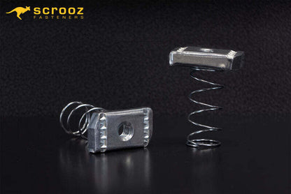 Channel Strut Nut Long Spring Zinc M8 Box 100