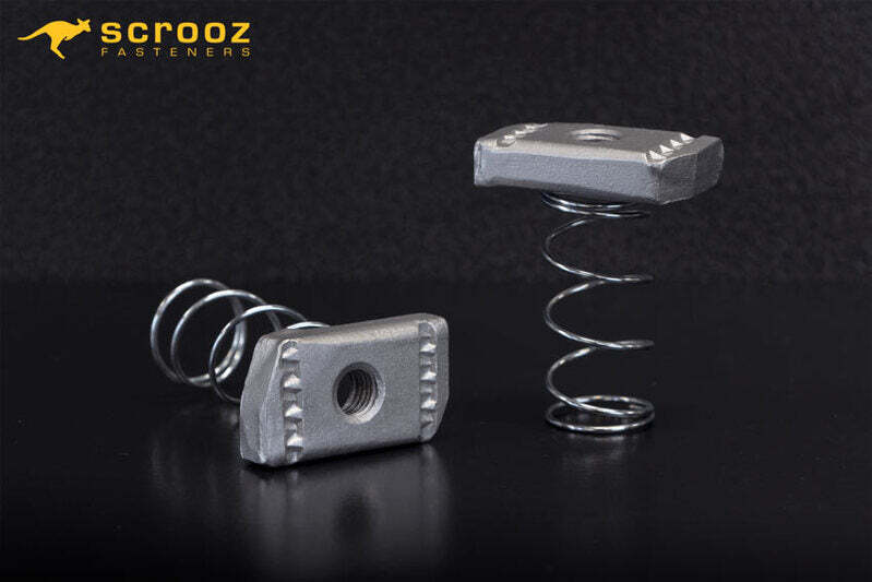 Channel Strut Nut Long Spring HDG M6 Box 100