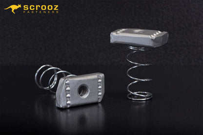 Channel Strut Nut Long Spring HDG M16 Box 50