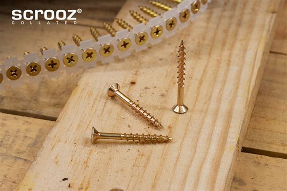 Collated Gold Wood Screws 8g x 28mm Box 1000