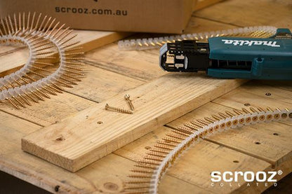 Collated Gold Wood Screws 8g x 32mm Box 1000